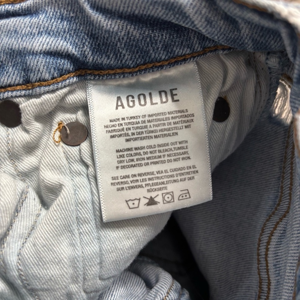 Agolde High Rise Distressed Crop Jeans Size 24 - Picture 7 of 7
